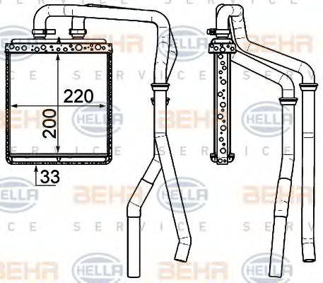 BEHR HELLA SERVICE 8FH351000151 Теплообмінник, опалення салону