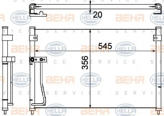 BEHR HELLA SERVICE 8FC351038701 Конденсатор, кондиціонер