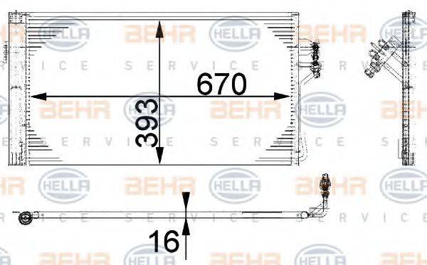 BEHR HELLA SERVICE 8FC351301121 Конденсатор, кондиціонер