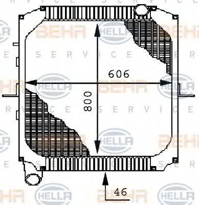 BEHR HELLA SERVICE 8MK376709651 Радіатор, охолодження двигуна