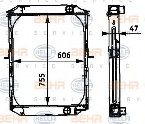 BEHR HELLA SERVICE 8MK376709661 Радіатор, охолодження двигуна
