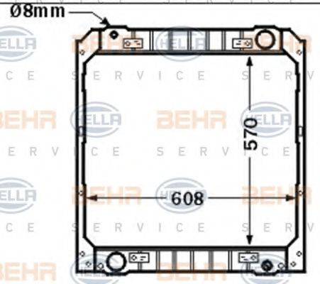BEHR HELLA SERVICE 8MK376717561 Радіатор, охолодження двигуна