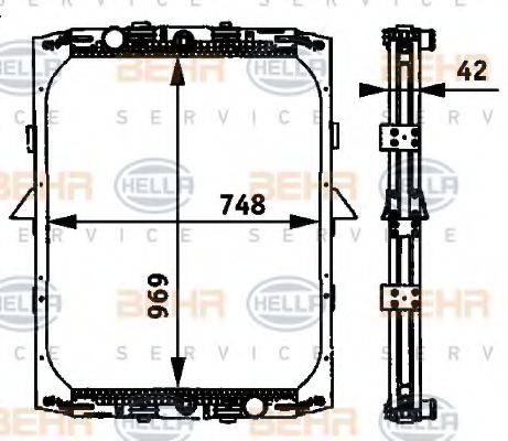 BEHR HELLA SERVICE 8MK376721521 Радіатор, охолодження двигуна