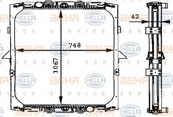 BEHR HELLA SERVICE 8MK376721531 Радіатор, охолодження двигуна