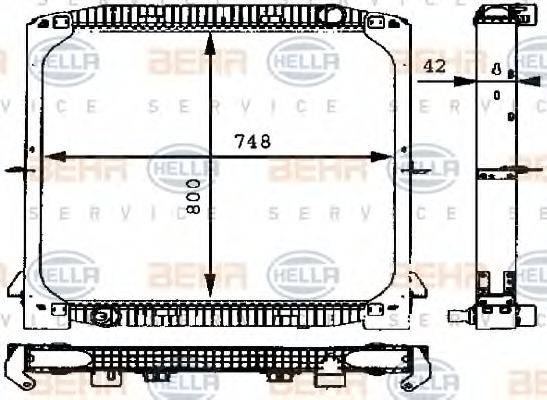 BEHR HELLA SERVICE 8MK376721571 Радіатор, охолодження двигуна
