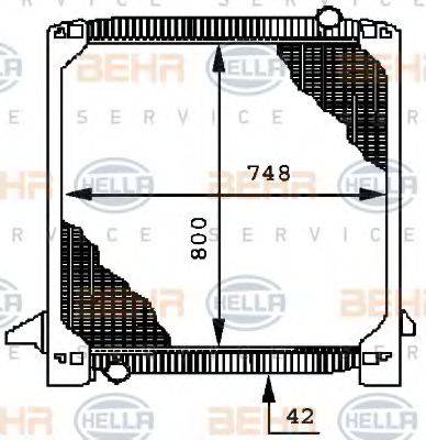 BEHR HELLA SERVICE 8MK376721591 Радіатор, охолодження двигуна