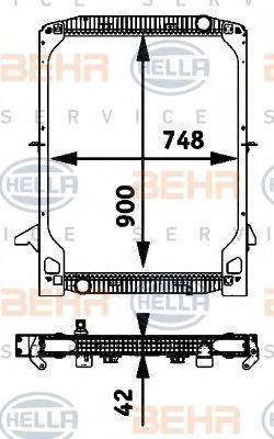 BEHR HELLA SERVICE 8MK376721601 Радіатор, охолодження двигуна