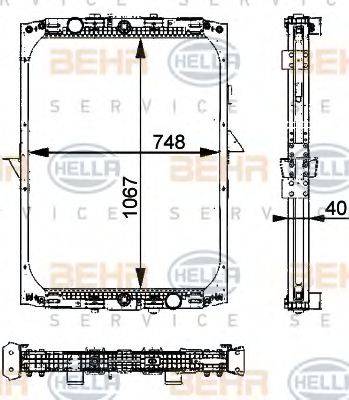 BEHR HELLA SERVICE 8MK376722281 Радіатор, охолодження двигуна