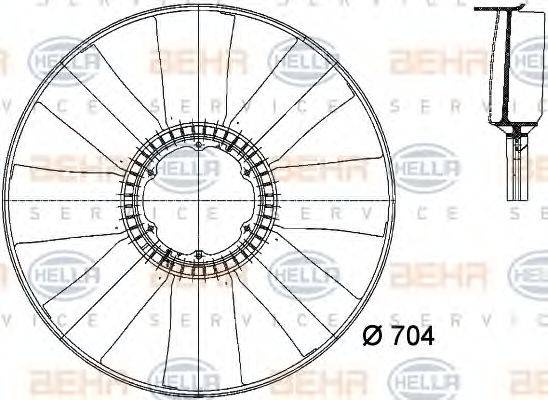 BEHR HELLA SERVICE 8MV376741171 Крильчатка вентилятора, охолодження двигуна
