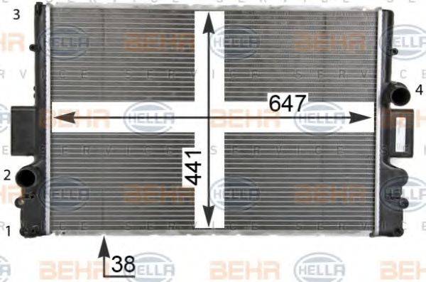 BEHR HELLA SERVICE 8MK376774431 Радіатор, охолодження двигуна