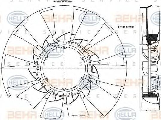 BEHR HELLA SERVICE 8MV376791271 Крильчатка вентилятора, охолодження двигуна