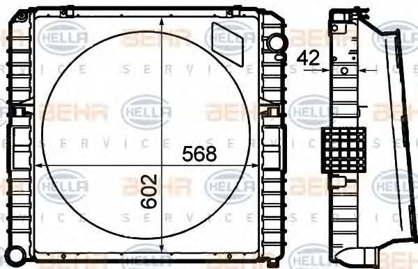 BEHR HELLA SERVICE 8MK376792131 Радіатор, охолодження двигуна