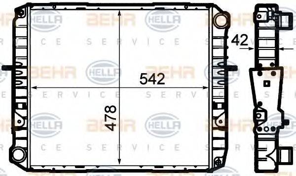 BEHR HELLA SERVICE 8MK376792191 Радіатор, охолодження двигуна