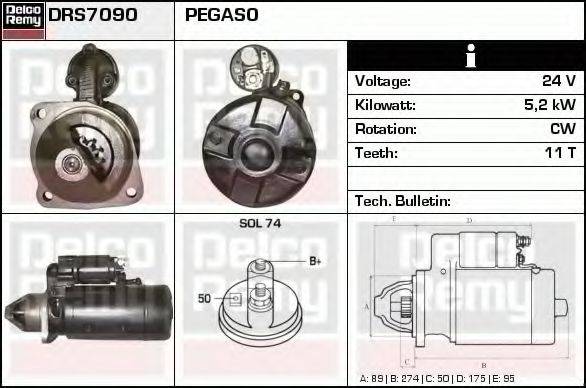 DELCO REMY DRS7090 Стартер