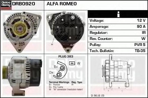 DELCO REMY DRB0920 Генератор