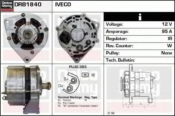 DELCO REMY DRB1840 Генератор