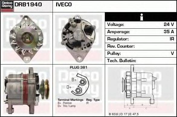 DELCO REMY DRB1940 Генератор