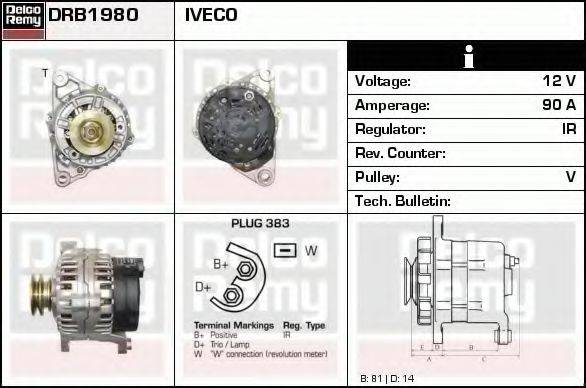 DELCO REMY DRB1980 Генератор