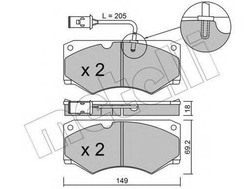 METELLI 2200143 Комплект гальмівних колодок, дискове гальмо