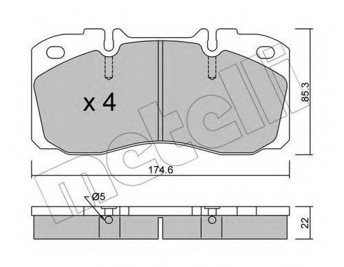 METELLI 2202680 Комплект гальмівних колодок, дискове гальмо