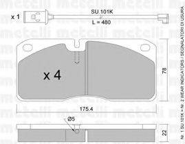 METELLI 2202692K Комплект гальмівних колодок, дискове гальмо
