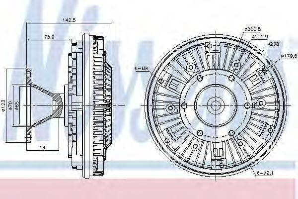 NISSENS 86051 Зчеплення, вентилятор радіатора
