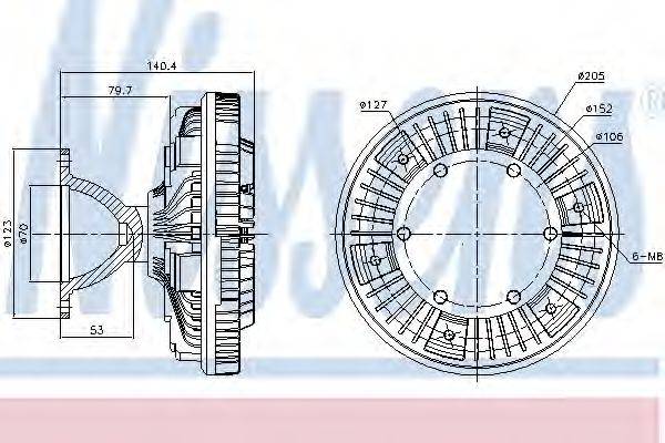 NISSENS 86069 Зчеплення, вентилятор радіатора