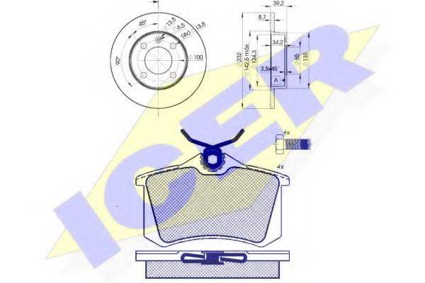 ICER 307895608 Комплект гальм, дисковий гальмівний механізм