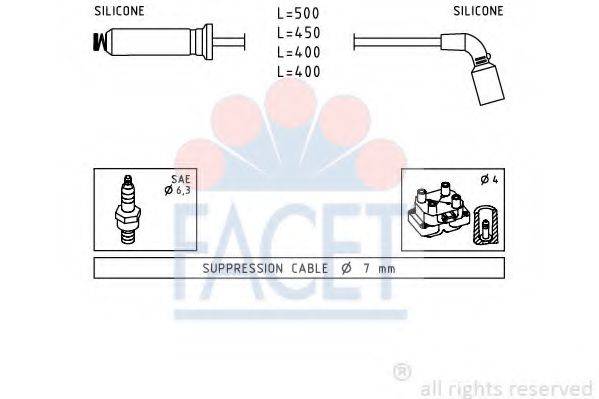 FACET 49730 Комплект дротів запалювання