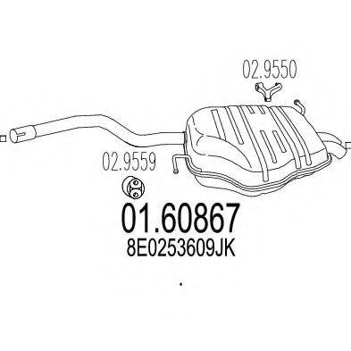 MTS 0160867 Глушник вихлопних газів кінцевий