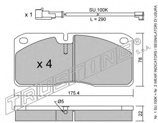 TRUSTING 2781W Комплект гальмівних колодок, дискове гальмо