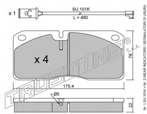 TRUSTING 2782W Комплект гальмівних колодок, дискове гальмо