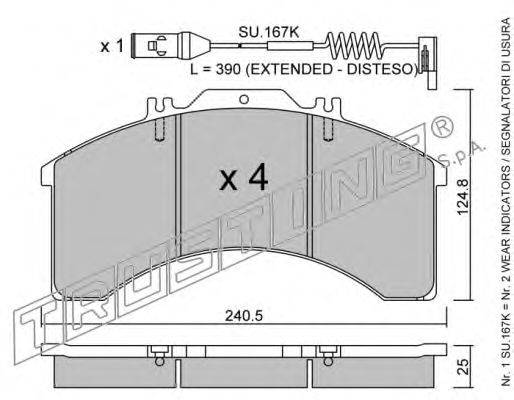 TRUSTING 5971W Комплект гальмівних колодок, дискове гальмо