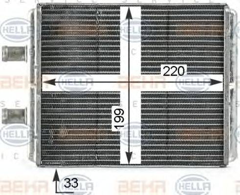 HELLA 8FH351000351 Теплообмінник, опалення салону