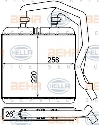 HELLA 8FH351000601 Теплообмінник, опалення салону