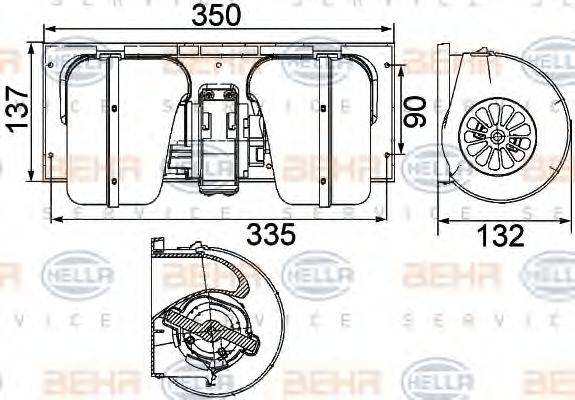 HELLA 8EW351024491 Вентилятор салону