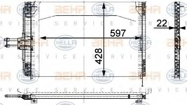 HELLA 8FC351035464 Конденсатор, кондиціонер