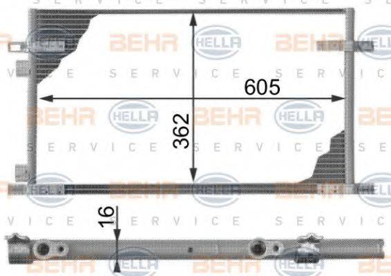 HELLA 8FC351300014 Конденсатор, кондиціонер