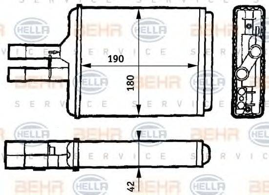 HELLA 8FH351313144 Теплообмінник, опалення салону
