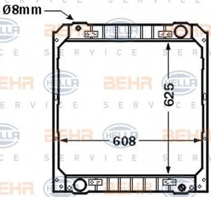 HELLA 8MK376705761 Радіатор, охолодження двигуна