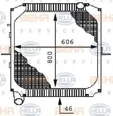 HELLA 8MK376709651 Радіатор, охолодження двигуна