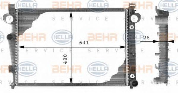 HELLA 8MK376710284 Радіатор, охолодження двигуна