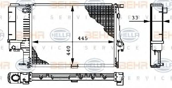 HELLA 8MK376711084 Радіатор, охолодження двигуна