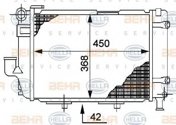 HELLA 8MK376711364 Радіатор, охолодження двигуна