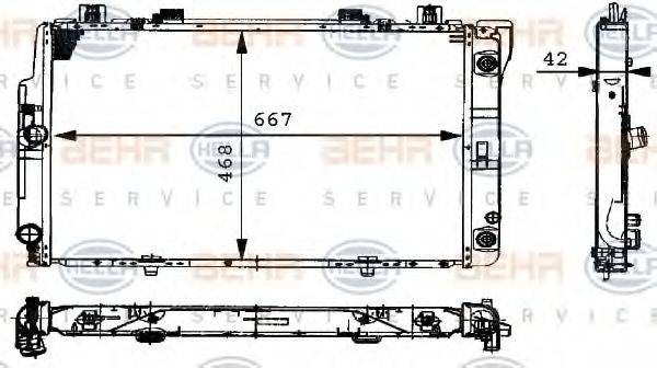 HELLA 8MK376711524 Радіатор, охолодження двигуна