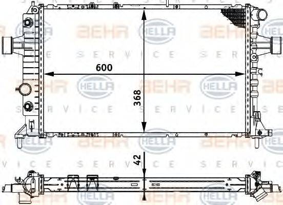 HELLA 8MK376713014 Радіатор, охолодження двигуна