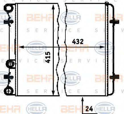 HELLA 8MK376713774 Радіатор, охолодження двигуна