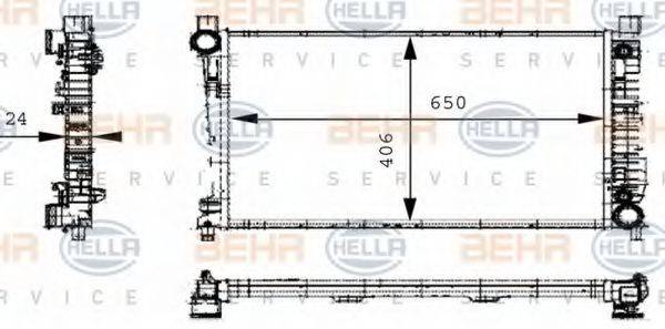 HELLA 8MK376714334 Радіатор, охолодження двигуна