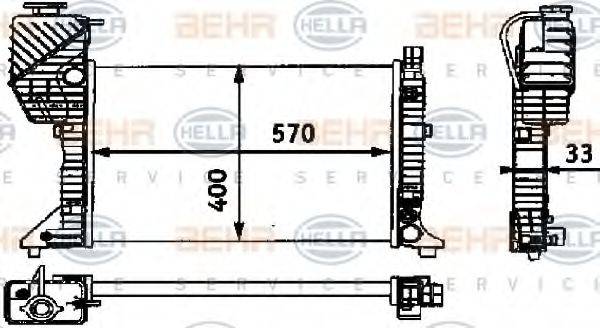 HELLA 8MK376721354 Радіатор, охолодження двигуна