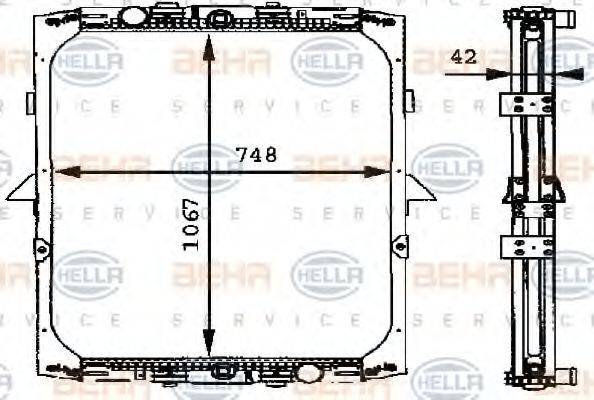 HELLA 8MK376721531 Радіатор, охолодження двигуна